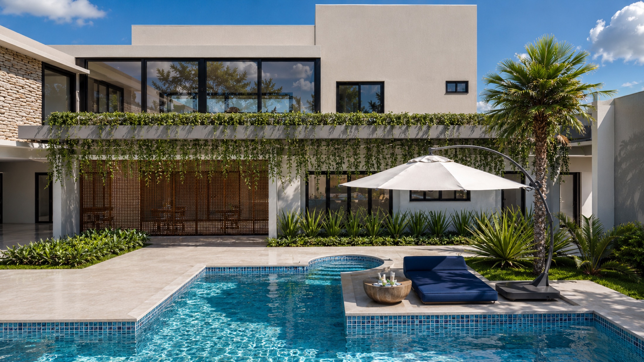 Residência Cris — fachada e piscina